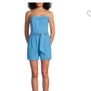 59.NWT- VIX BY PAULA HERMANNY Serena Belted Strapless Romper